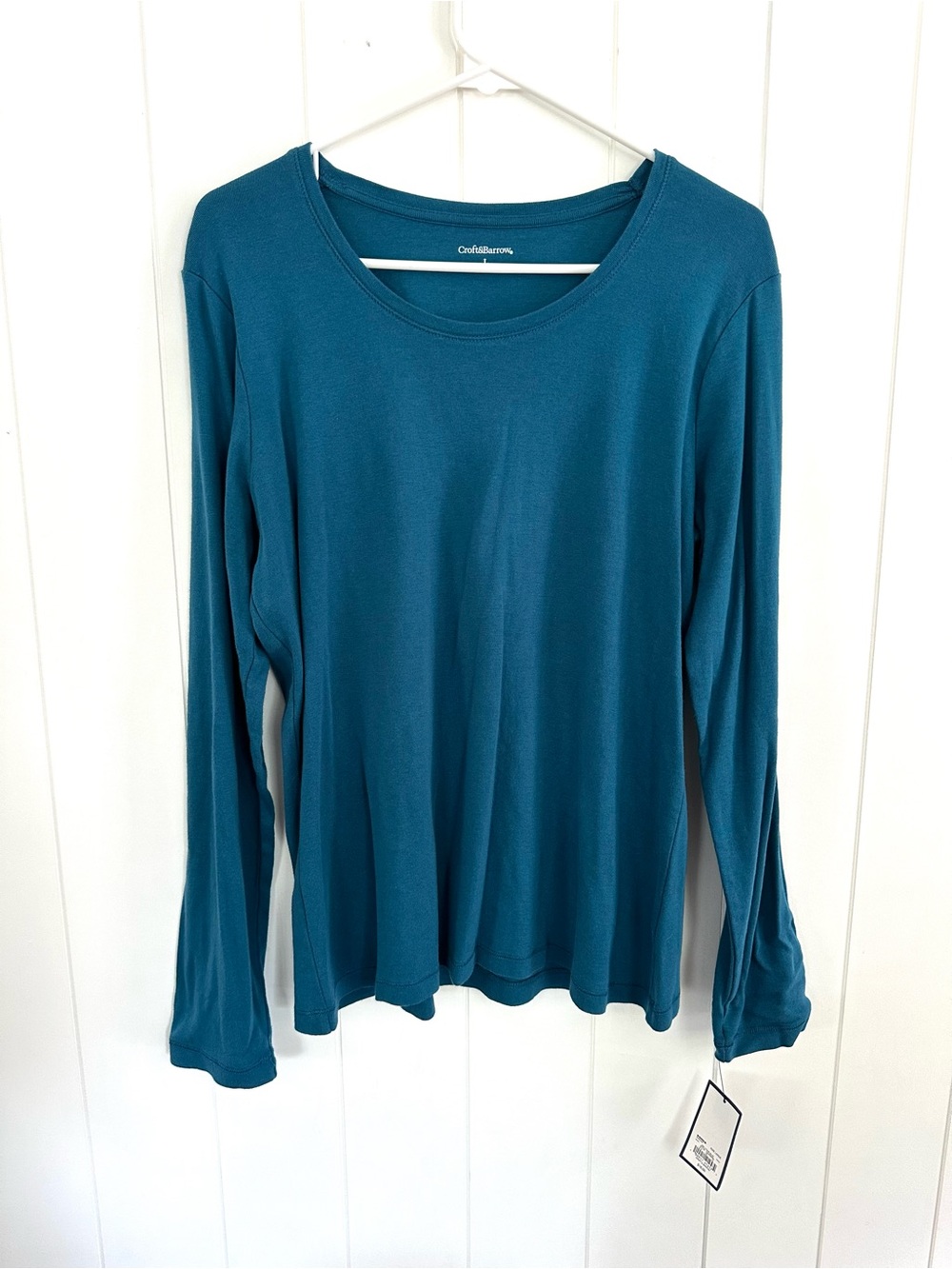 NWT croft & barrow Deep Teal Long Sleeve Women's Tee